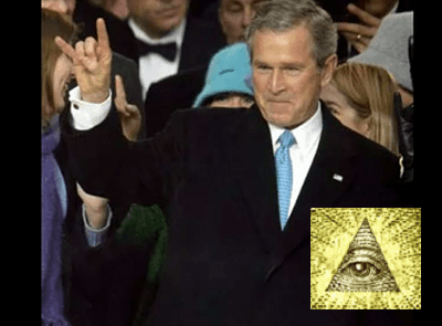les papes et la culte du diable Signe-illuminati-lucifer-bush